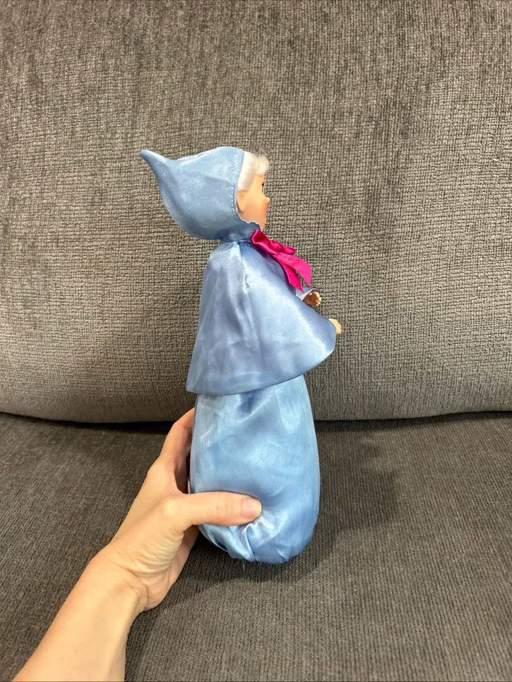 Disney Store Classic Plush Hard Faced Doll Fairy Godmother from Cinderella 10 In